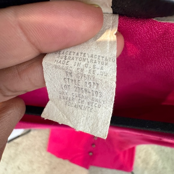 Vintage S.L. Fashions Pencil Dress w/ Flower Embroidery Metal Buttons, Sz 16 - Picture 5 of 8